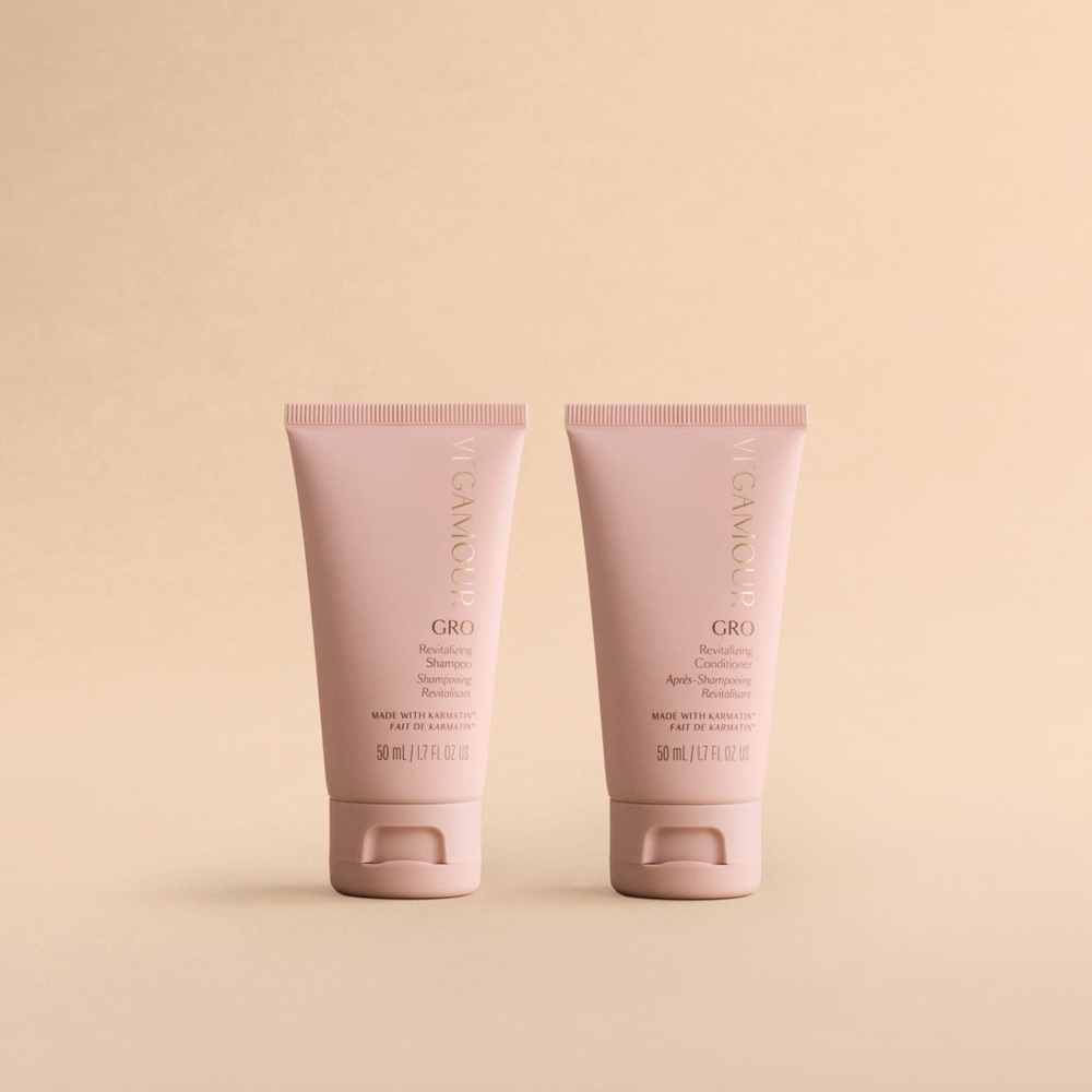 Vegamour GRO Revitalizing Shampoo and Conditioner Set for Thinning Hair mini duo